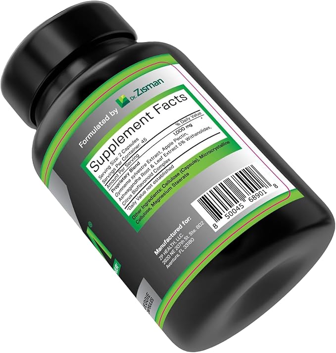 Zlim Appetite & Weight Control Dietary Supplement for Men and Women – Increase Fiber and Antioxidant Intake, Energy Booster, All Natural Ingredients (90 Veggie Capsules)