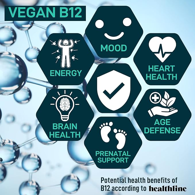 Vegan Probiotic Plus B12-22 Billion CFU Synbiotics Probiotics & Prebiotic for IBS, Digestive & Gut Health, Mood Support - B12 with FOS Pre Pro Post Biotics for Women & Men - 60 Gluten-Free Capsules