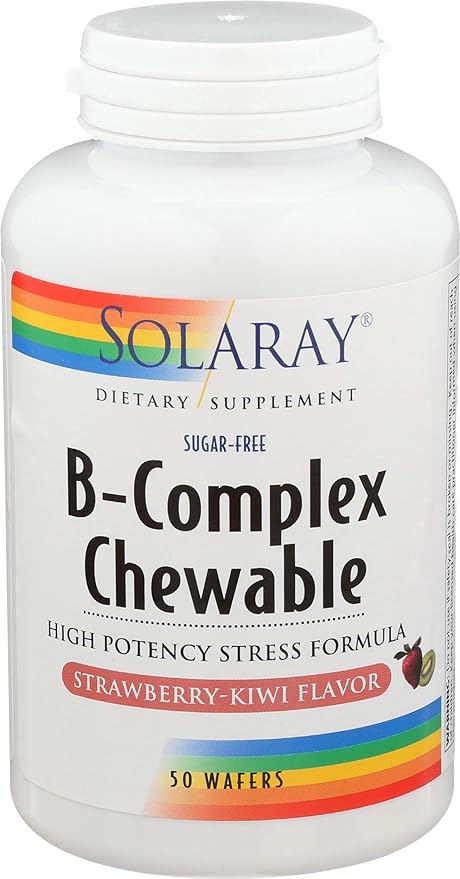 Solaray, High Potency B-Complex Chewable, Natural Strawberry Flavor, 50 Chewables