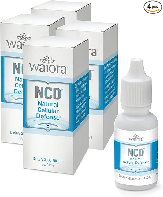 Waiora Natural Cellular Defense (NCD) Liquid Zeolite Drops, Clinoptilolite for Men & Women - Supplement for Immune, Healthy Gut Support, Cleanse, pH Balance (0.5oz Bottle, 4 ct – 360 serv)…
