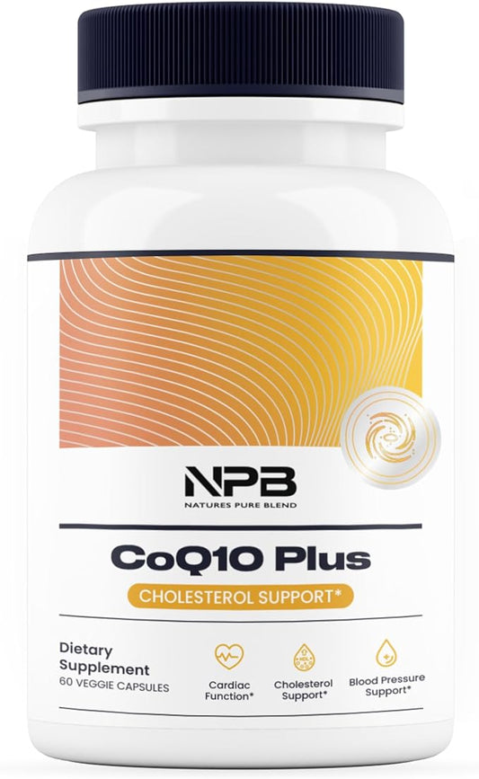 Nature's Pure Blend - COQ10 Plus: COQ10 Nutritional Supplements - Heart Health - Blood Pressure Support - Energy - Antioxidant - Circulation, Immune Support