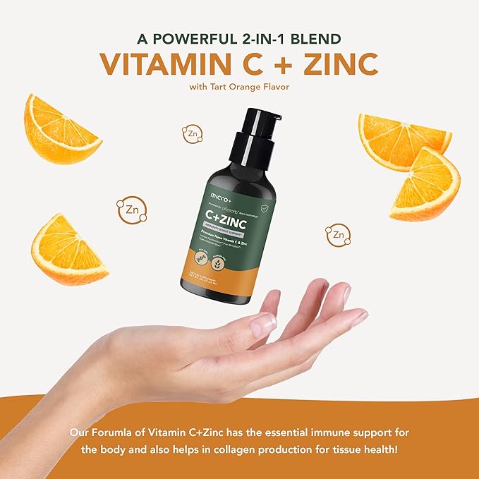 C&Zinc+ by Micro+ Advanced Immune Support Supplement – Vitamin C and Zinc with LifeSorb Nano-Technology for Enhanced Absorption