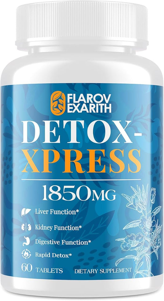 Liver Kidney Cleanse Detox & Repair, Milk Thistle Supplement, Natural Herbal Formula,Body Detox for Women & Men, Toxin Flush Max Absorption Liver Cleanser,Digestion Balance & Mood,60 Chewable Tablets