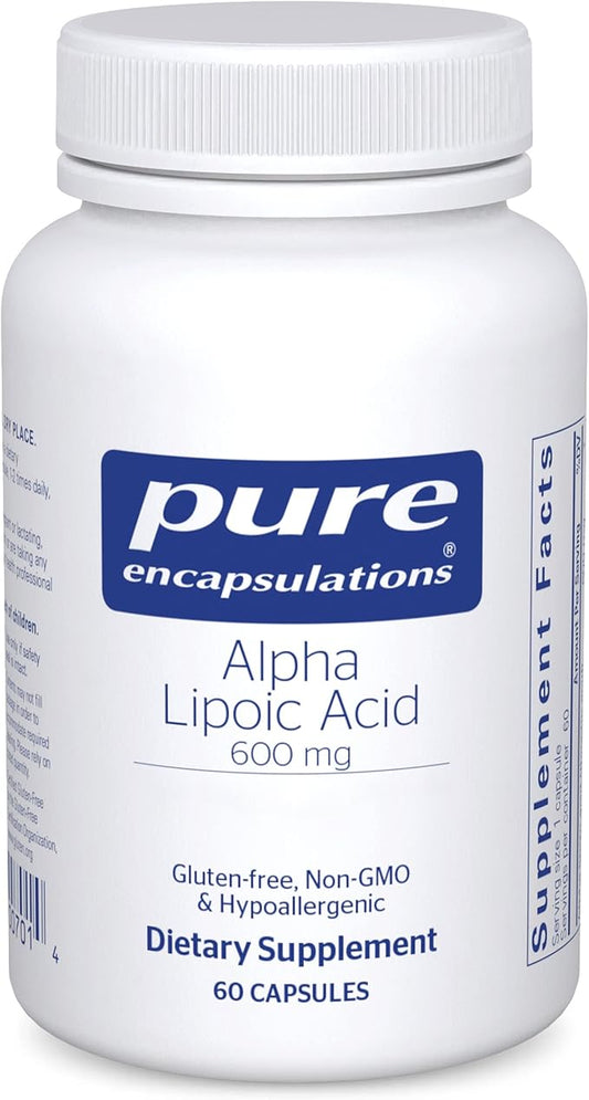 Pure Encapsulations Alpha Lipoic Acid 600 mg - ALA Supplement for Liver Support, Antioxidants, Nerve Health, Cardiovascular Health & Carbohydrate Support - Premium Alpha Lipoic Acid - 60 Capsules
