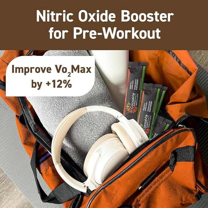 CocoaVia Cardio Health Cocoa Powder, 15 Single Serve Sticks, 500mg Cocoa Flavanols, Support Heart Health, Boost Nitric Oxide, Improve Circulation, Energy, Preworkout, Travel-Friendly, Vegan, Cacao