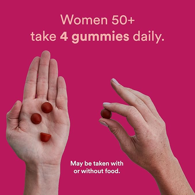 SmartyPants Gummy Multivitamin for Women 50 and Over: Omega 3 Fish Oil (EPA/DHA), Methylfolate, CoQ10, Vitamin D3, C, Vitamin B12, B6, Vitamin A, K & Zinc, Gluten Free, 120 Count (30 Day Supply)