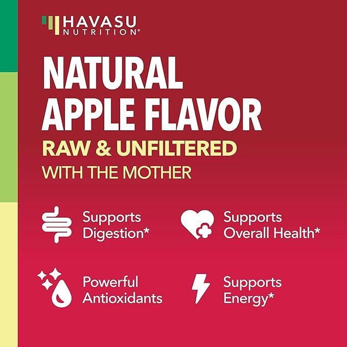 Organic Apple Cider Vinegar Gummies - ACV Gummies to Support Digestive Health and Gut Flora for Digestion - Natural Apple Flavor - 60 Organic, Vegan, and Non-GMO Apple Cider Vinegar Gummies