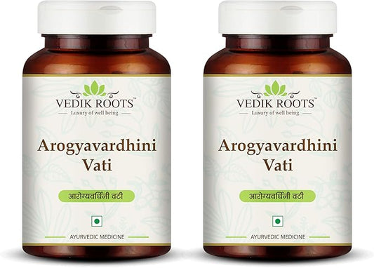 Arogyavardhini Vati Tablets - Natural Detox and Liver Health Support | for Spleen Enlargement | Reduces Bloating | for Nutrient Absorption Improvement | 120 Tablets (240)