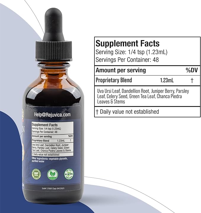 Rejuvica Health Hydrocin - Advanced Diuretic Water Retention Support Supplement - Liquid Delivery for Better Absorption - Dandelion, Uva Ursi, Juniper Berry, Celery Seed, Green Tea & More!