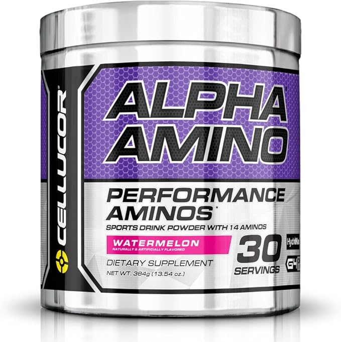 Cellucor Alpha Amino EAA & BCAA Powder | Branched Chain Essential Amino Acids + Electrolytes | Watermelon | 30 Servings