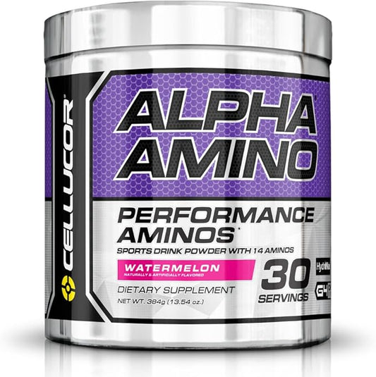 Cellucor Alpha Amino EAA & BCAA Powder | Branched Chain Essential Amino Acids + Electrolytes | Watermelon | 30 Servings