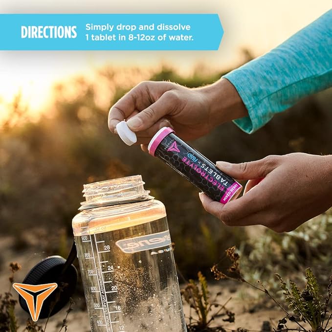 Fluid Tactical- Effervescent Hydration Tablets, Electrolyte Replacement & Dehydration Prevention, 4 Pack, 40 Tablets (Grape)