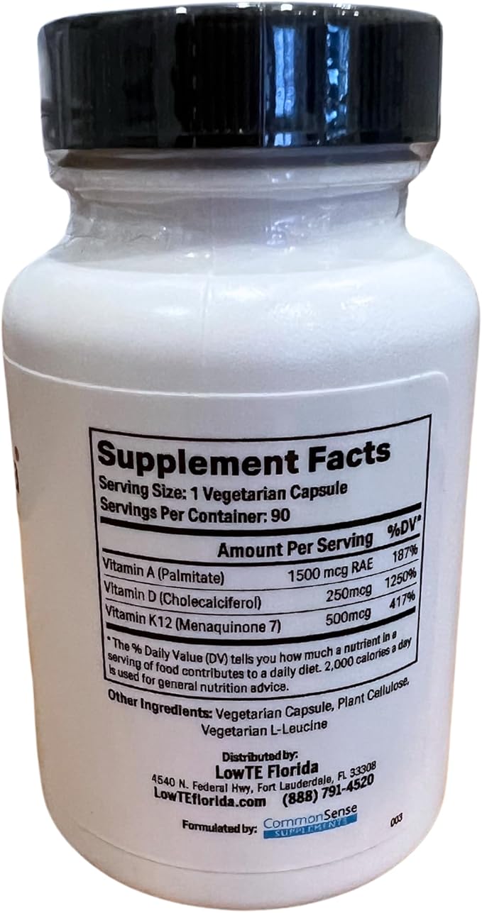 ADK 10-90 Capsules I Vitamin D3 K2 & A, Multivitamin Supplement for Stronger Bones, Teeth & Heart* and Normal Blood Pressure*, High Potency Vitamin ADK with Vitamin D3 10,000 iu