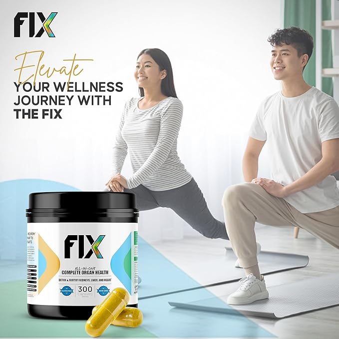 Fix The 16-in-1 Complete Health Supplement - Organ Support for Liver, Heart, and Kidney - Non-GMO, Vegan Formula for Holistic Well-Being - 30 Servings Per Container
