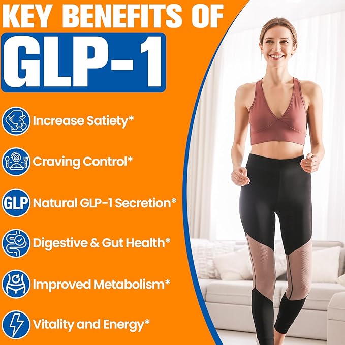 GLP-1 Supplement, GLP1 Supplement with Akkermansia Probiotic, Berberine HCI & Chicory Inulin, Natural GLP-1 Support, GLP-1 for Metabolism, Digestive & Intestinal Health - Vegan, Non-GMO, 60 Capsules