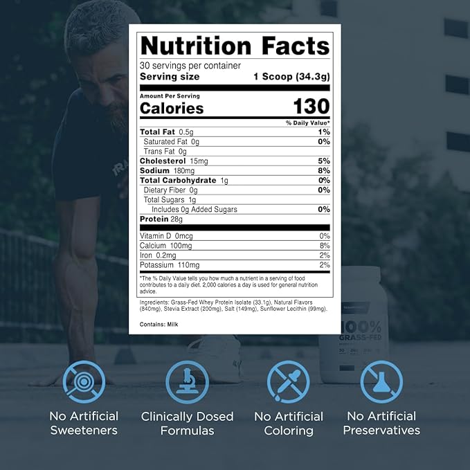 Transparent Labs Grass-Fed Whey Protein Isolate - Natural Flavor, Gluten Free Whey Protein Powder w/ 28g of Protein per Serving & 9 Essential Amino Acids - 30 Servings, French Vanilla