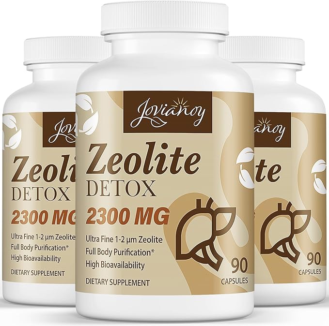 2300 MG Zeolite Detox Capsules, Organic Activated Charcoal, Bentonite Clay, 1-2 µm Clinoptilolite, Maximum Absorption, Gut Liver Detox Cleanse Full Body for Women Men, 270 Capsules