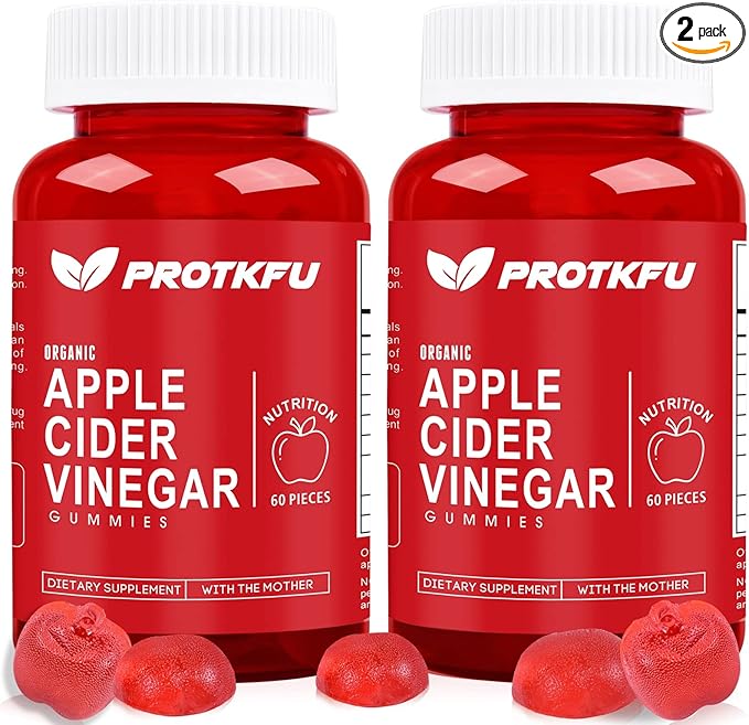 Apple Cider Vinegar Gummies, 120 Count Max Strength 1000mg ACV Gummies with Vitamin B12 & B6 Gummies, for Metabolism, Digestion, Detox, Gut & Immune Health, Vegan & Non-GMO, Gelatin-Free