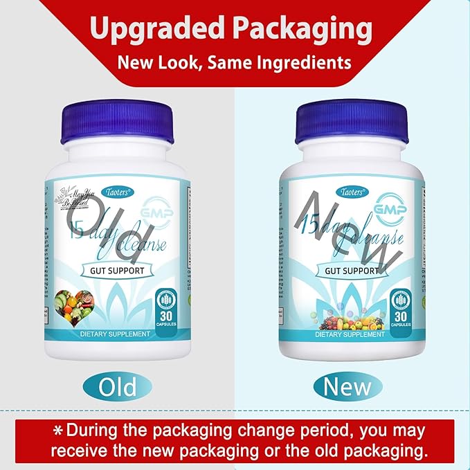 15 Day Cleanse Gut Support 2 Pack | Colon Broom, Detox Supplement with Senna, Cascara Sagrada & Psyllium Husk, for Men and Women | Total 60 Capsules