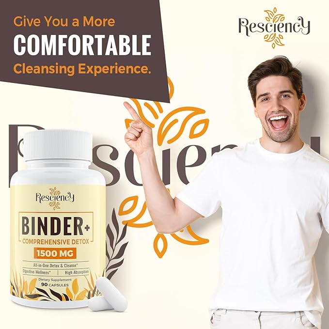 1500 MG Detox Binder Supplement – Activated Charcoal, Zeolite, Bentonite Clay – Liver & Gut Detox Cleanse, Toxin Flush, Digestive, Max Absorption, 90 Vegan Capsules