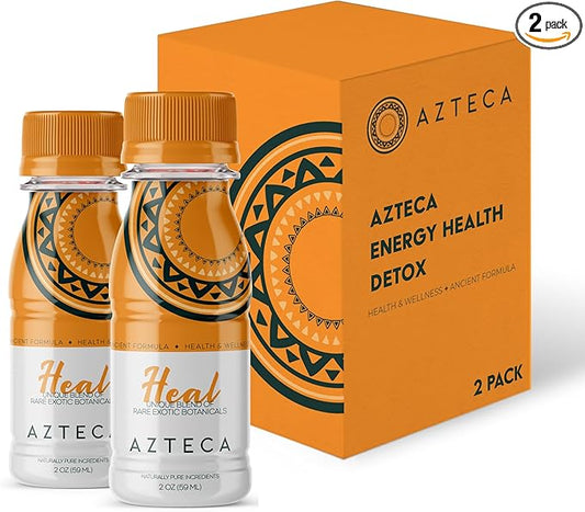 Azteca Health Organic Energy Shots - Wellness Shots, Natural Energy Shots, Health Shots, Vitamin Boost for Focus, Strength and Energy, Organic Energy Drink Made in the USA - Lemon Flavor 2pack 2Fl oz