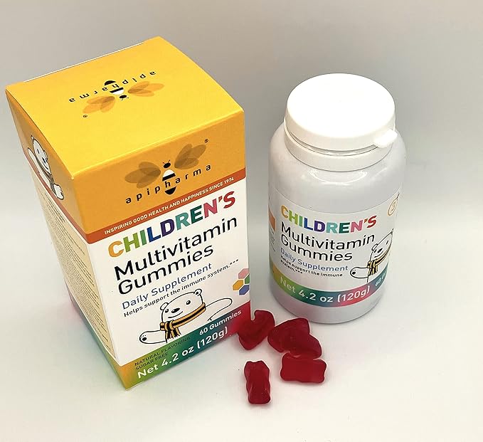 Children's Multivitamin Gummies - Immunity Supporting Kids Vitamins with A, B, C, D, E, Biotin, Pantothenic Acid and Zinc - Sugar-Free & Natural Colors Kids Vitamin Gummies (60 Gummies)