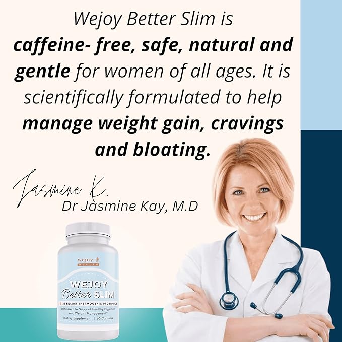 Better Slim - Thermogenic Probiotics for Women, Bloating Relief, Appetite Suppressant for Weight Loss, Detox Cleanse Probiotics for Digestive Health, Lactobacillus Acidophilus Probiotic