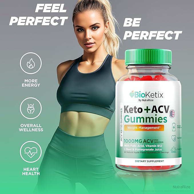 (3 Pack) Bioketix Keto ACV Gummies, Official Bio ketix Keto Gummies, All Natural Apple Cider Vinegar 1000 MG, Keto+ACV Supplement, ACV Keto Wellness Gummy, Gomitas Review (180 Gummies)