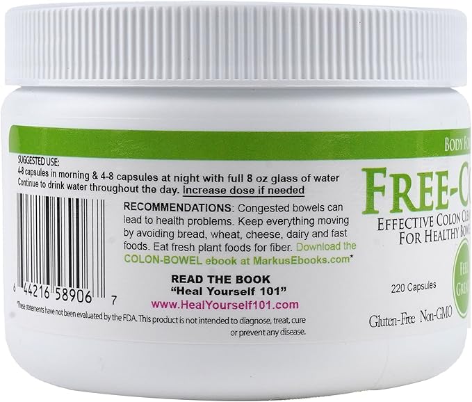 Colon Formula by Markus- Capsules - Comprehensive Formula - Fiber Rich for Toxin Removal - Aloe, Ginger, Citrus Flavonoids & Cascara Sagrada - Gentle & Effective Detoxification