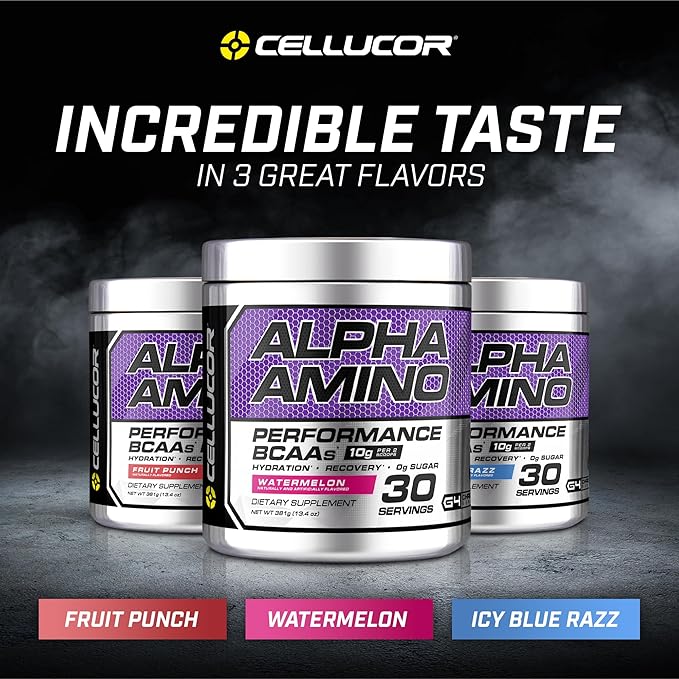 Cellucor Alpha Amino EAA & BCAA Powder | Branched Chain Essential Amino Acids + Electrolytes | Watermelon | 30 Servings