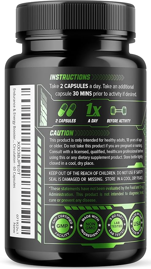 Testosterone Booster for Men - Male Enhancing Supplement - Test Booster for Endurance, Drive, Stamina, Strength, Size, Libido & Lean Muscle Growth - Supports Healthy Blood Circulation - 120 Pills
