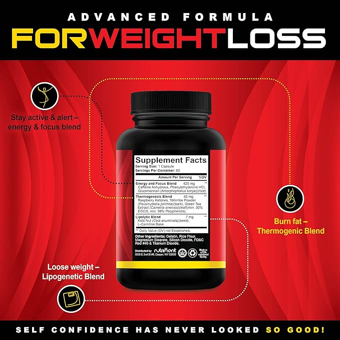 Quick Ten - Best Weight Loss Pills - Natural Metabolism Booster, Appetite Suppressant, Fat Burner Pills - Premium Diet Pills for Women and Men - Energy and Focus Blend - 60 Capsules