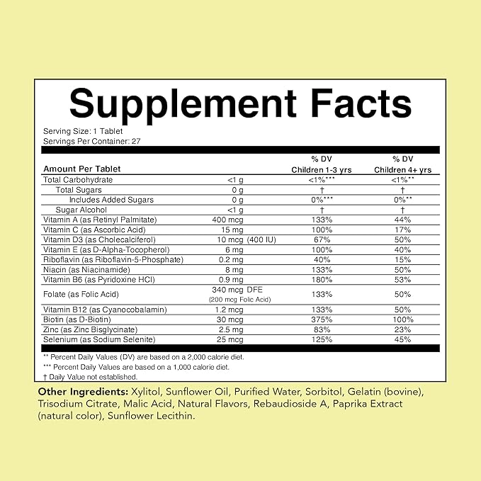 CHILDLIFE ESSENTIALS Kids Multivitamin SoftChew Gummies - Kids Vitamins, Multivitamin for Kids, Multivitamin Gummies, Toddler Vitamins, Kids Chewable Vitamin, Sugar Free - Natural Orange, 27 Tablets