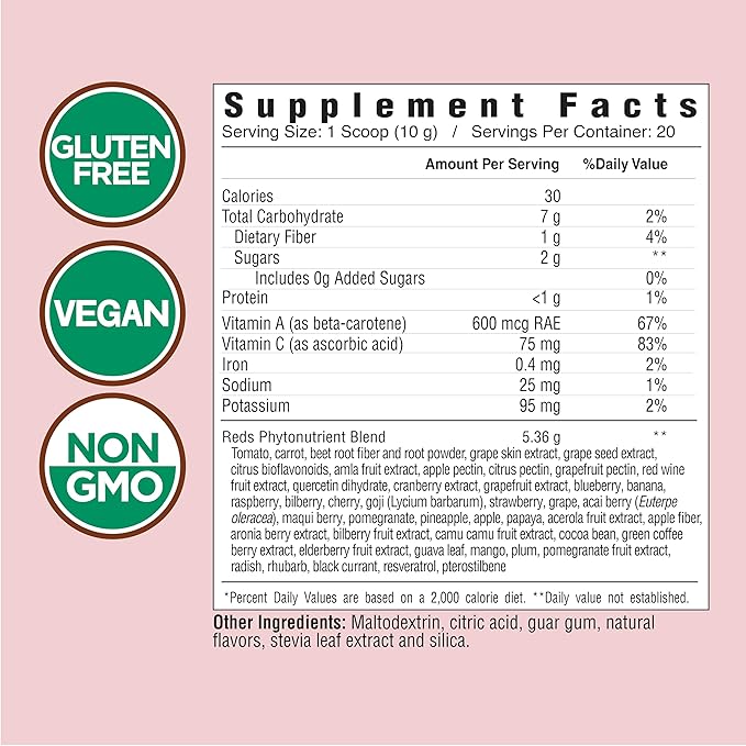 COUNTRY FARMS Super Reds, Energizing Polyphenol Superfood, Over 40 Super Fruits and Berries, Powerful Antioxidants and Polyphenols, Supports Energy, Supports Circulation, 40 Servings, Mixed Berry