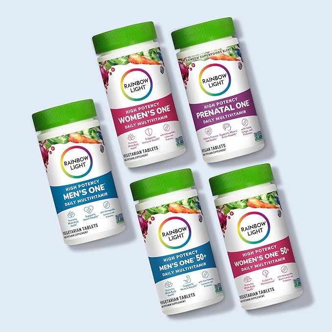 Rainbow Light Multivitamin for Men, Vitamin C, D & Zinc, Probiotics, Men's One Multivitamin Provides High Potency Immune Support, Non-GMO, Vegetarian, 30 Tablets