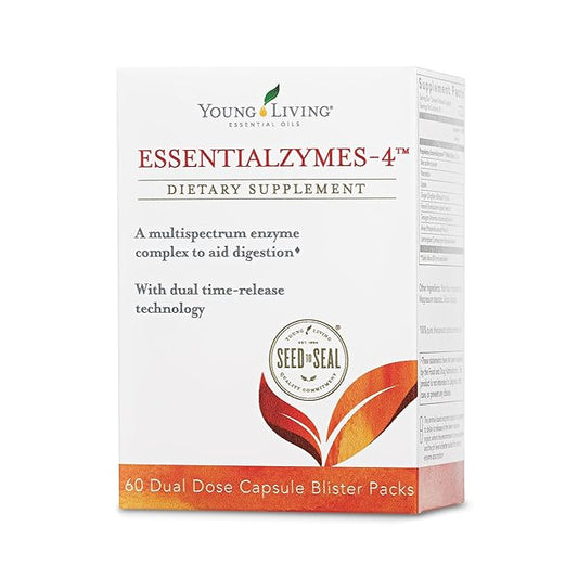Young Living Essentialzymes-4 - 120 ct of Essential Oils Dietary Supplement - Time-Release Enzyme Capsules - Fiber and Protein Digestion - Nutrient Absorption Support