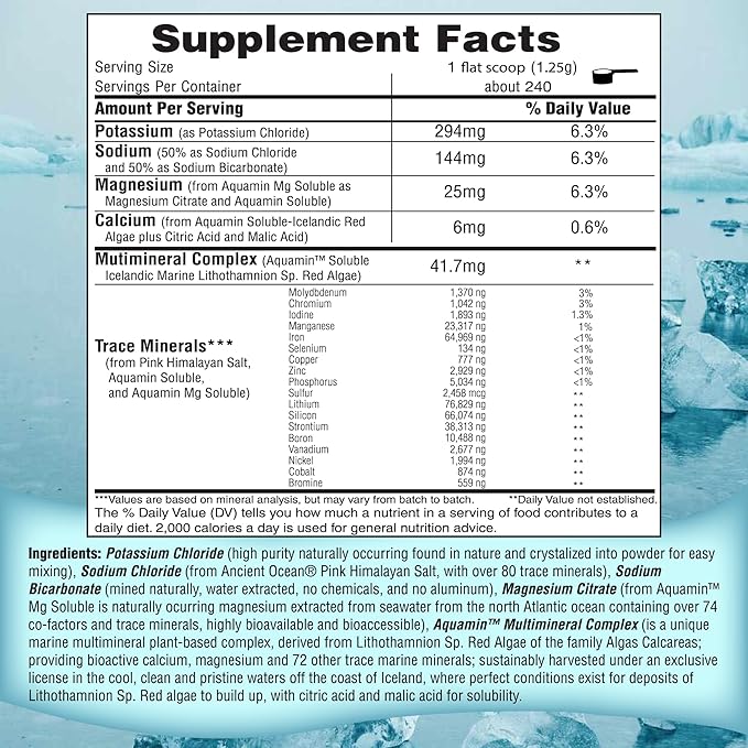 No Sugar Electrolytes Powder in The Raw | Mix in Coffee, Soup, Juice, Water, Smoothies, Broth, Anything | No Sweeteners or Flavorings | Keto & Sugar Free | Non-GMO & Vegan