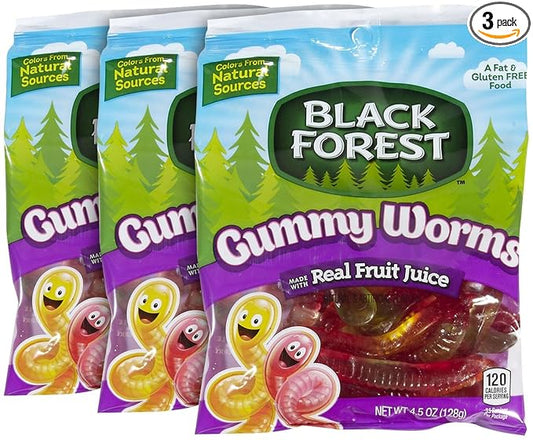 Black Forest Gummies-Gummy Worms- 4.5 Ounce (Pack of 3)
