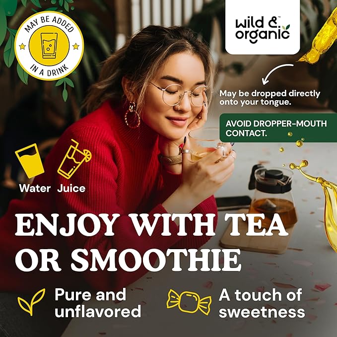 Wild & Organic Maca Root Drops for Women & Men - Supports Mood, Focus, Active Lifestyle - Alcohol Free Maca Tincture - Liquid Maca Root Supplement - Vegan, No Additives - 2 fl oz