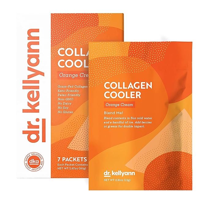 Dr. Kellyann Orange Cream Keto Shake Packets (7 Servings) – 15g Protein, Grass-Fed Collagen, Keto & Paleo-Friendly, 1 Pack