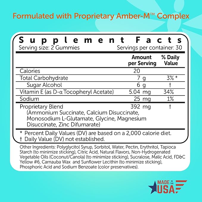 Amberen Menopause Supplements for Women, Multi-Symptom Relief, Vitamin E & Unique Amberen Compound, Helps Support Hormone Balance, Hot Flashes & Night Sweats, Sugar Free, Orange Flavor, 60 Gummies