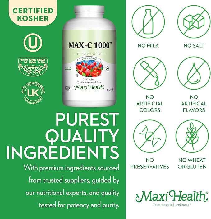 1000 mg Vitamin C - 1000mg Tablets Ultra High Absorption Formula - Gluten Free Kosher Dietary Non GMO Vitamin C Supplement for Immune Support - VIT C Vitamin C Tablets from Ascorbic Acid, 250 Count