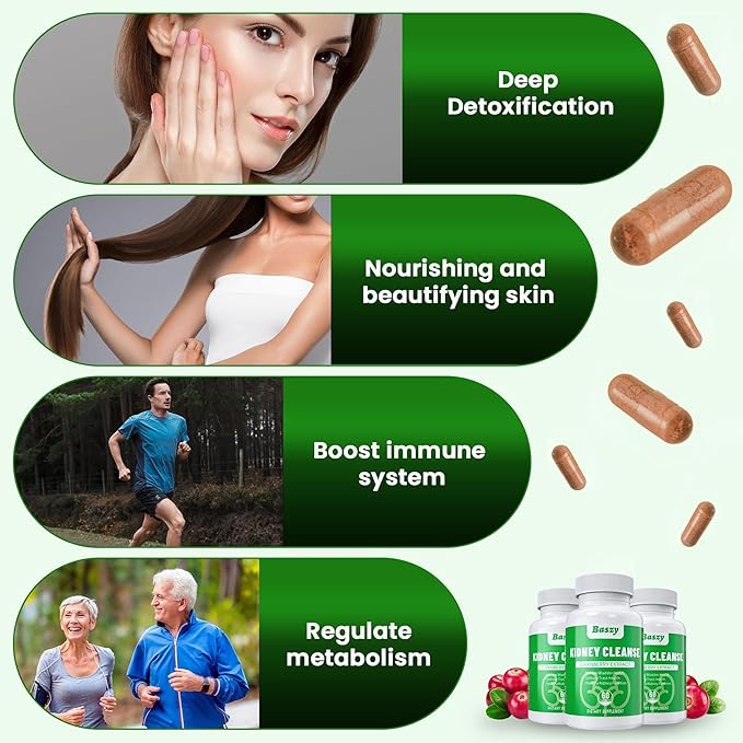 Kidney Cleanse Detox & Repair | Extra Strength 50:1 Cranberry Extract | 22-in-1 Kidney Health Supplement | Kidney Support Formula for Kidney Restore | Kidney Detox and Bladder Health