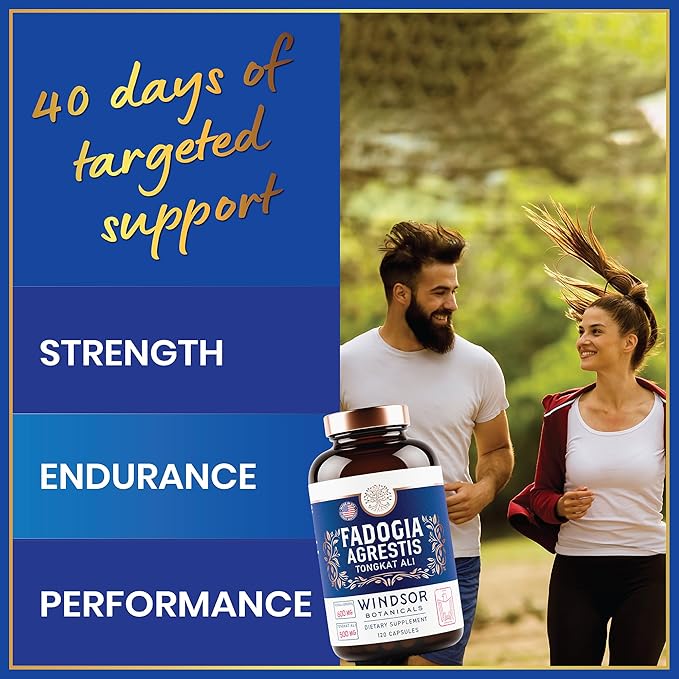 Fadogia Agrestis and Tongkat Ali Supplement - Fadogia Agrestis 600mg, 500mg Longjack Tongkat Ali for Men, Maca Root, Fenugreek, Ashwagandha, Saw Palmetto to Support Energy, Stamina, Vitality - 120Caps