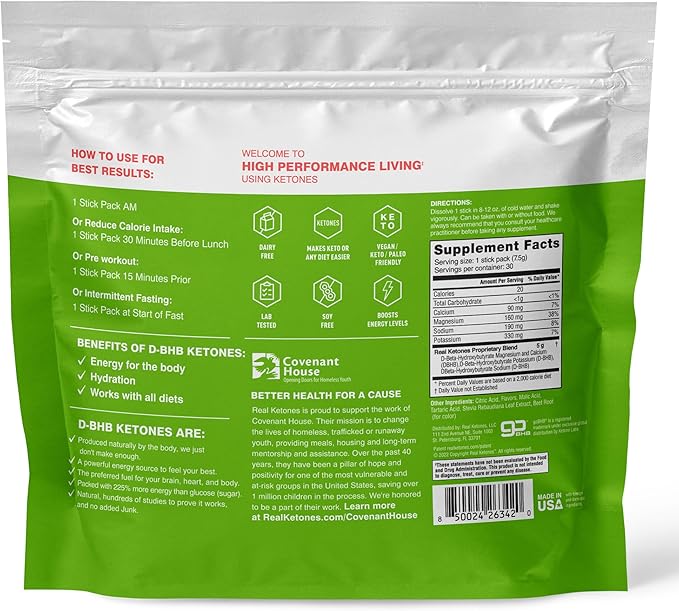 Real Ketones BHB Exogenous Ketones Drink Mix Packets Keto Electrolytes Powder Packets No Sugar with 4 Main Fasting Electrolytes Plus Hydrating Patented Keto BHB - 30 Count Watermelon