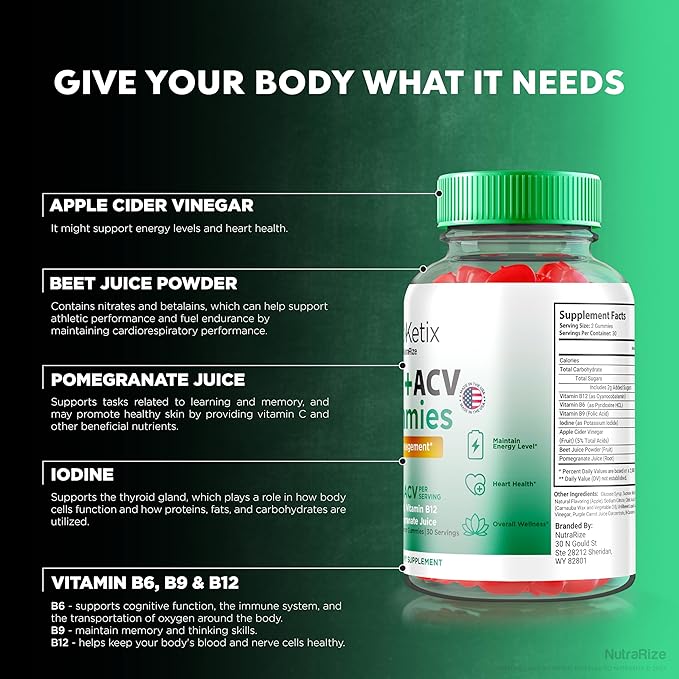 (3 Pack) Bioketix Keto ACV Gummies, Official Bio ketix Keto Gummies, All Natural Apple Cider Vinegar 1000 MG, Keto+ACV Supplement, ACV Keto Wellness Gummy, Gomitas Review (180 Gummies)