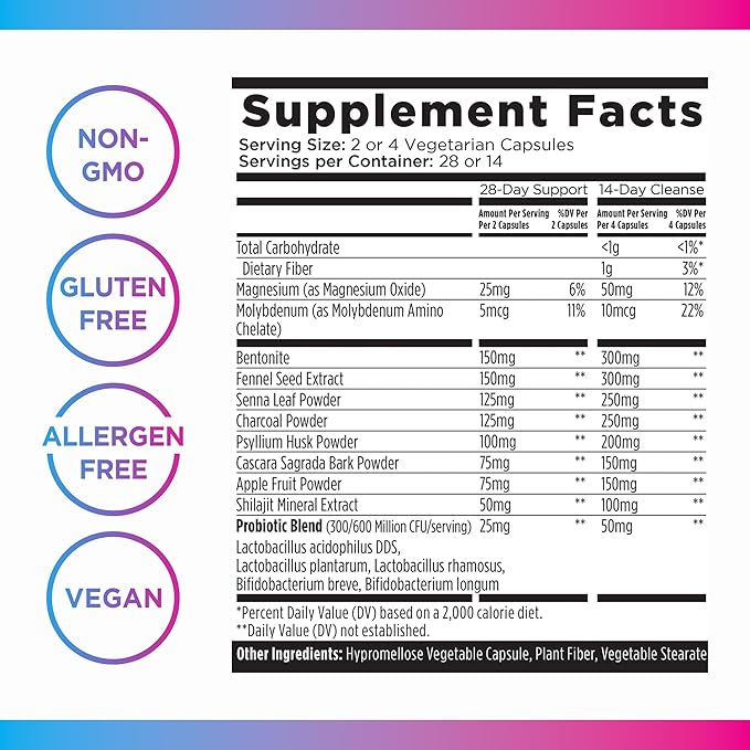 Livingood Daily Colon Cleanse, 56 Vegetarian Capsules - Gut Detox Cleanse Pills & Constipation Relief for Women & Men - Supports Healthy Digestion - Allergen-Free, Gluten-Free, Non-GMO, & Vegan