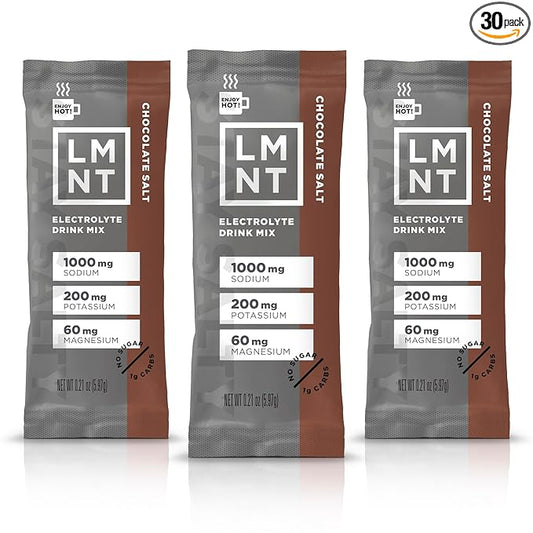 LMNT Zero Sugar Hot Chocolate or Coffee Mixer - Chocolate Salt | Drink Mix | 30 Count