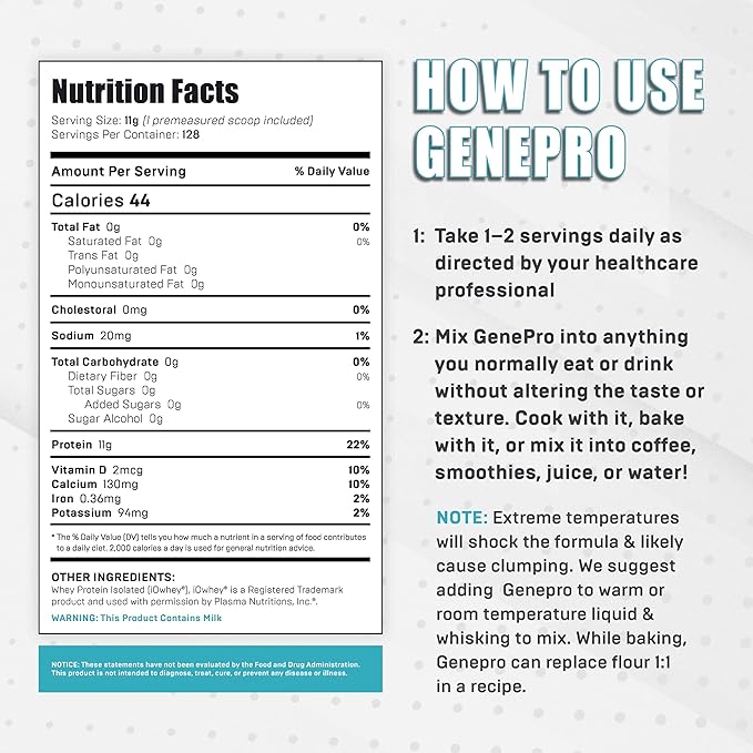 Unflavored Protein Powder - New Formula - Lactose-Free, Gluten-Free, & Non-GMO Whey Isolate Supplement Shake (3rd Generation, 128 Servings)