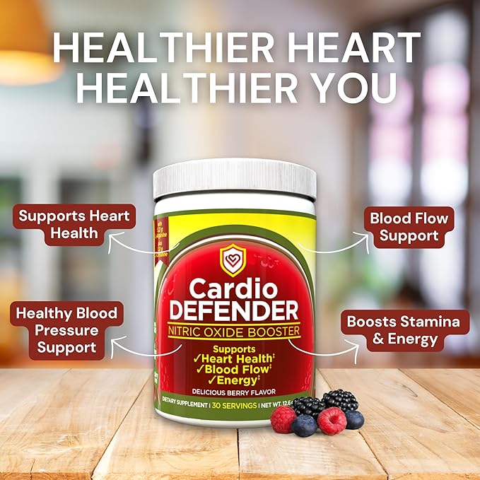 Cardio Heart Health, Nitric Oxide Booster - L-Arginine Supplement with 5,200mg L-Arginine & 1,200mg L-Citrulline - Heart Health & Cardiovascular Support